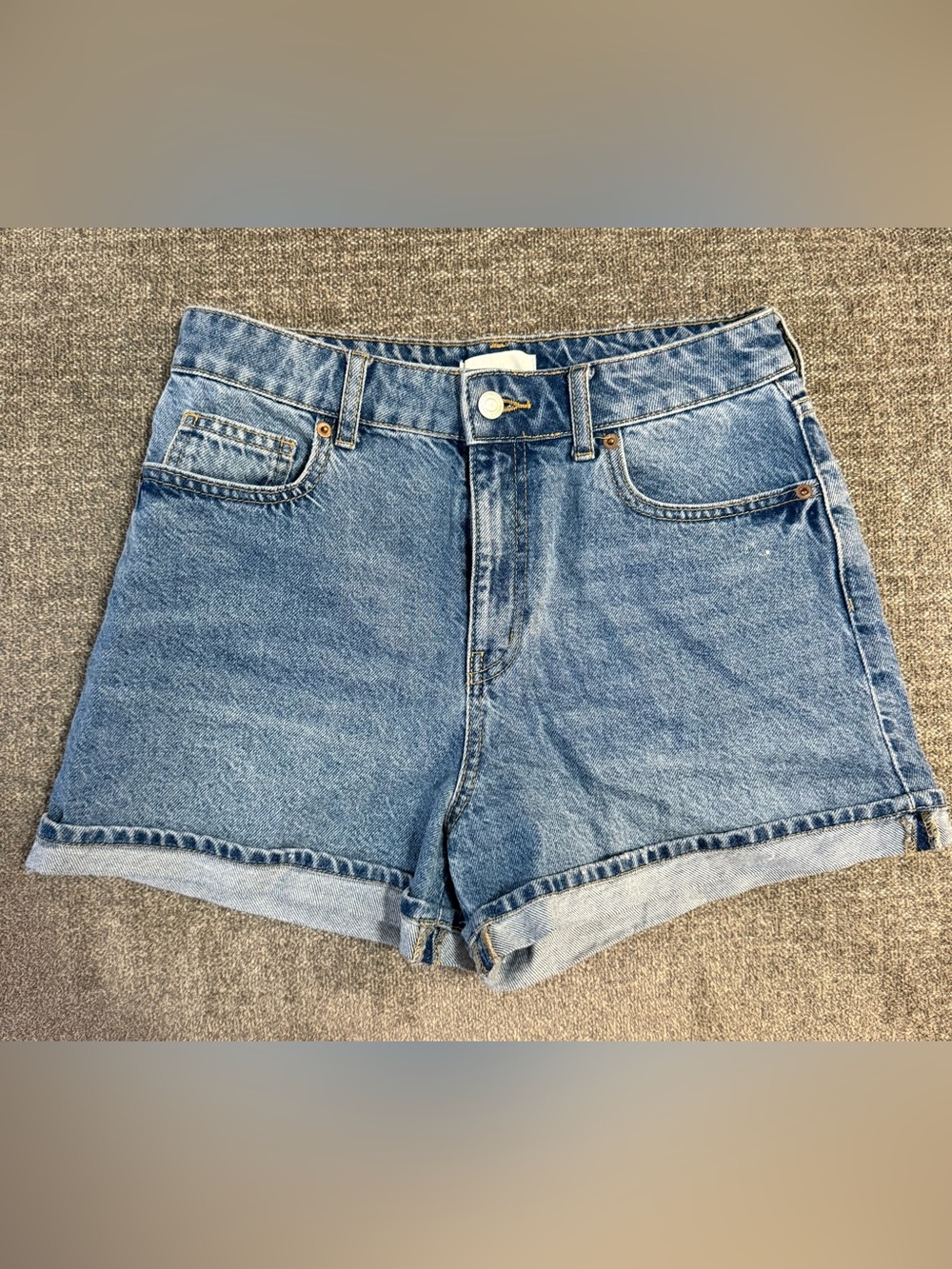 H&M  Blue High Rise  Denim Shorts